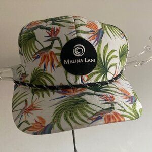 MAUNA LANI HAWAII RESORT HAT LUXURY HOTEL SNAP BACK BIRDS OF PARADISE ADJUSTABLE